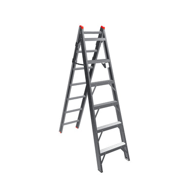 Escalera Convertible Akron 82-05 | De Aluminio | Tijera 1.99m | Extensión 3.30m| 13 Escalones | Uso Comercial | Tipo lll | Capacidad De Carga 150kg