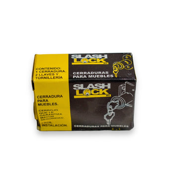 Cerradura para Mueble Slash Lock 01-100 | Niquelado y Latonado | Cuadrada Niquelada