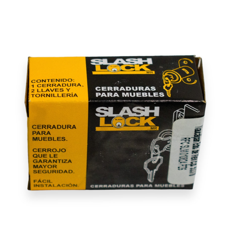 Cerradura para Mueble Slash Lock 01-101 | Acabado Niquelado y Latonado | Oval Niquelado