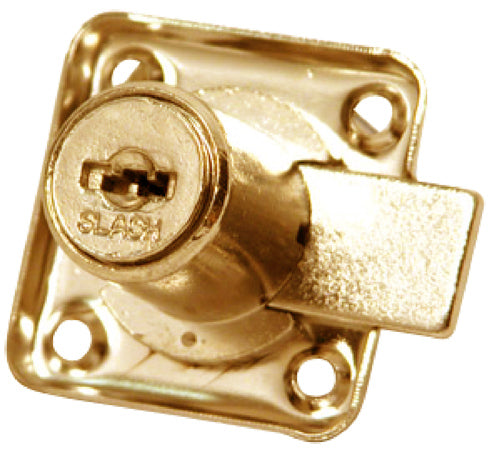 Cerradura para Mueble, acabado Niquelado y Latonado - Cuadrada Latonado