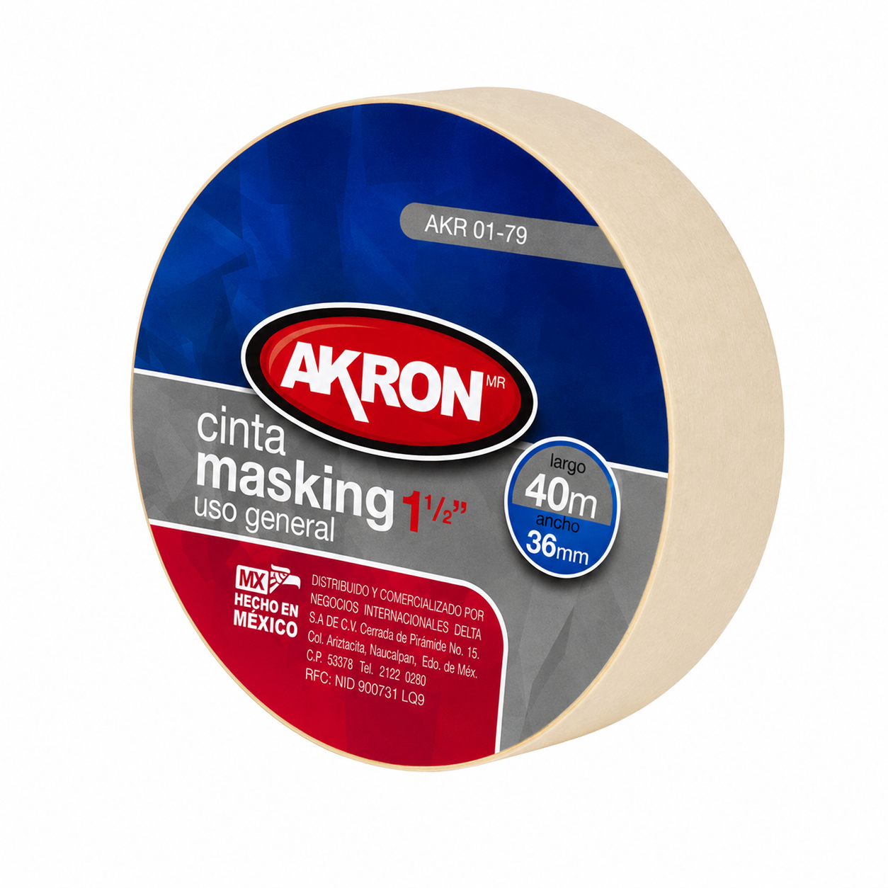 Cinta Maskin Uso General 40mts, 1/2", 1 1/2", 2" - 2"