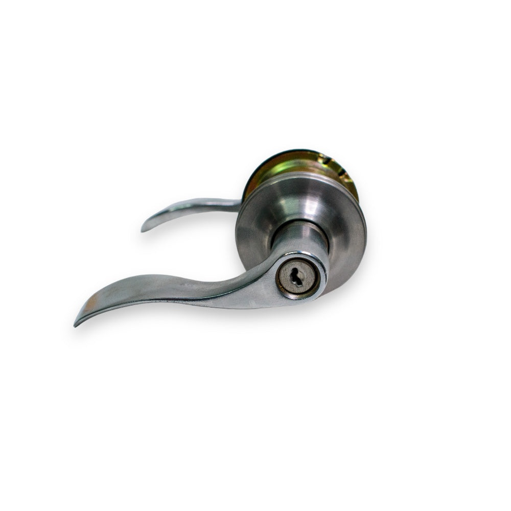 Cerradura de Manija para Recámara Bassiano Cromo Mate - Derecha