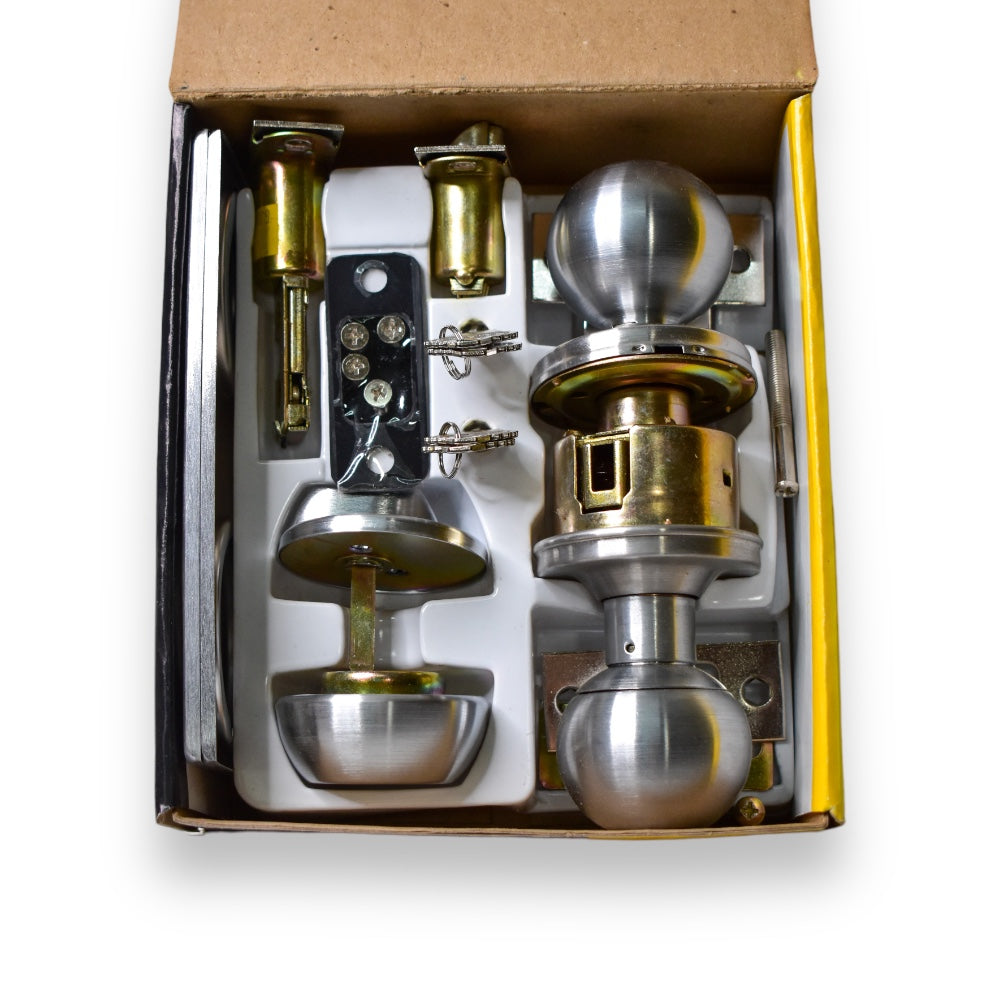 Cerradura Orbit Interconexión Puerta Principal - Cromada Mate