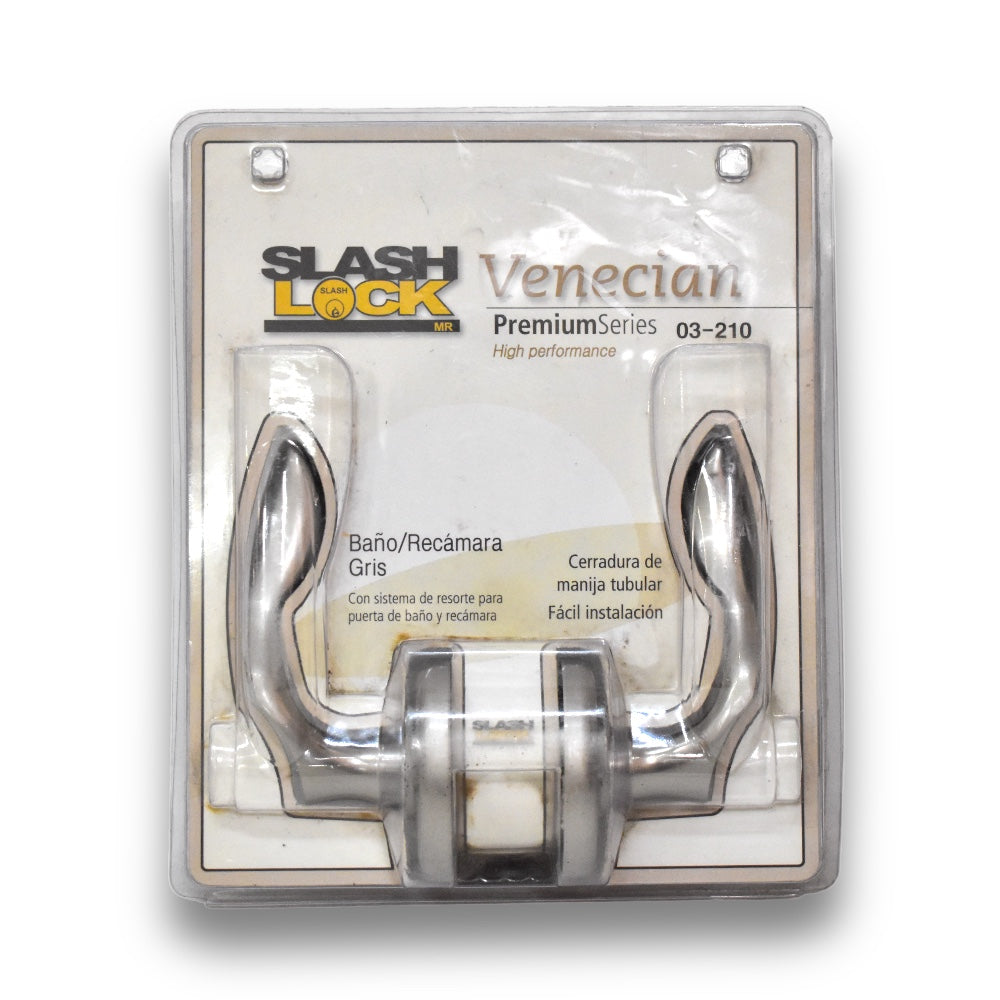 Cerradura de Manija Venecian para Baño o Recámara - Gris