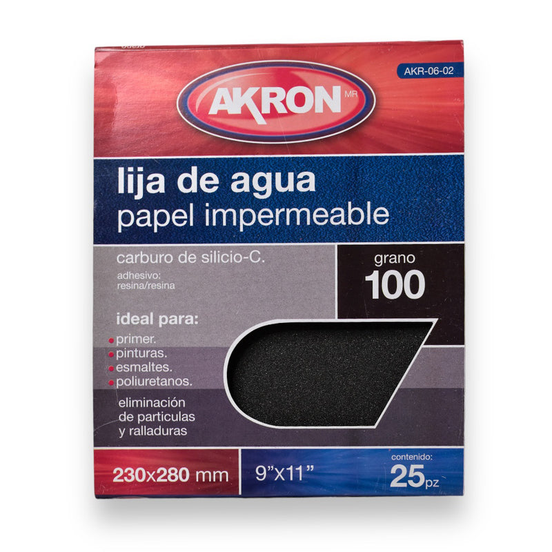 Lija de Agua 25 Piezas Varias Medidas - Grano 100