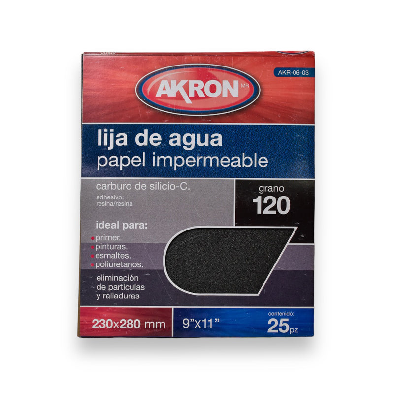 Lija de Agua 25 Piezas Varias Medidas - Grano 120