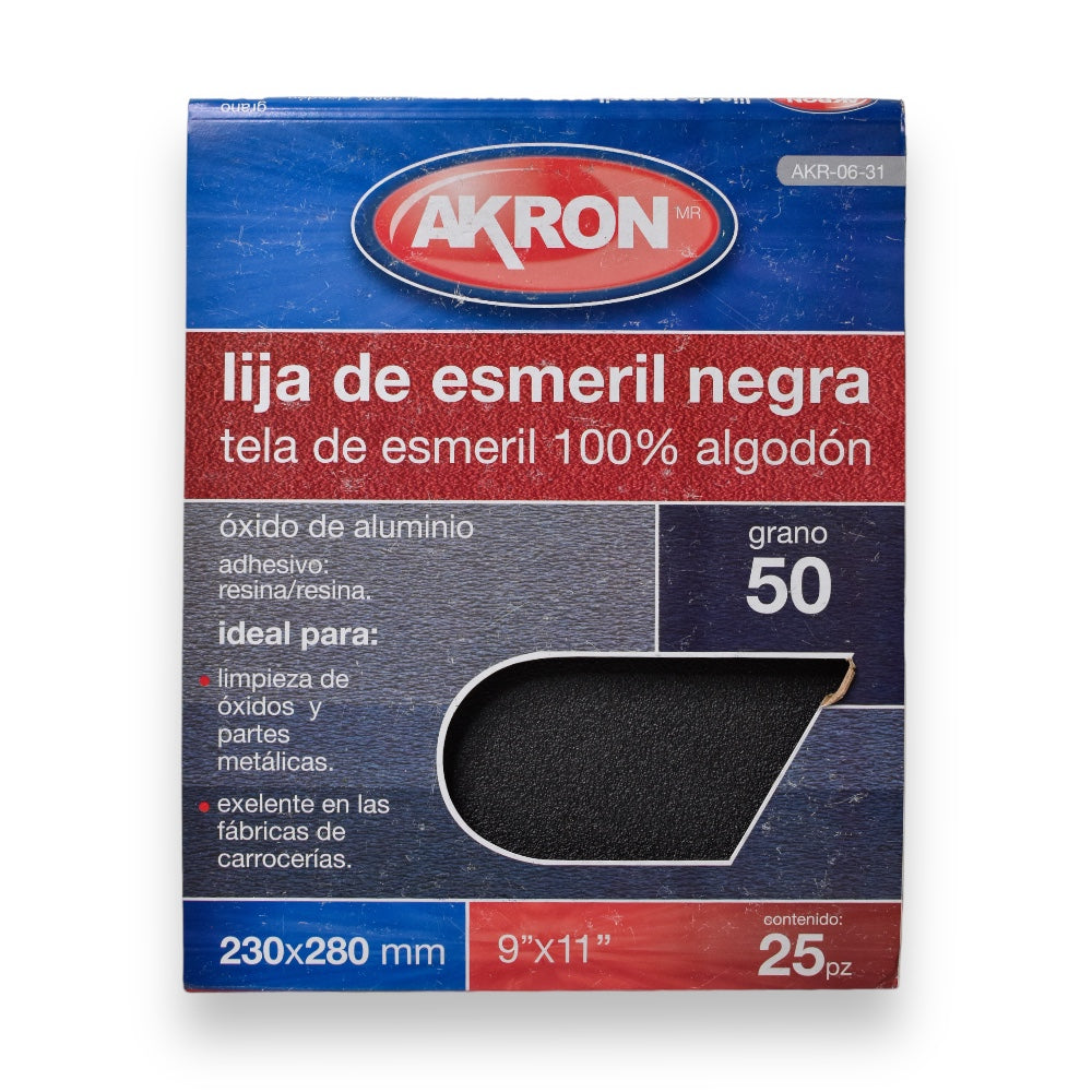 Lija de Esmeril Negra  25 Piezas Varias Medidas - Grano 50
