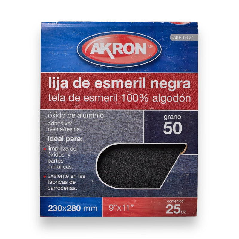 Lija de Esmeril Negra  25 Piezas Varias Medidas - Grano 50