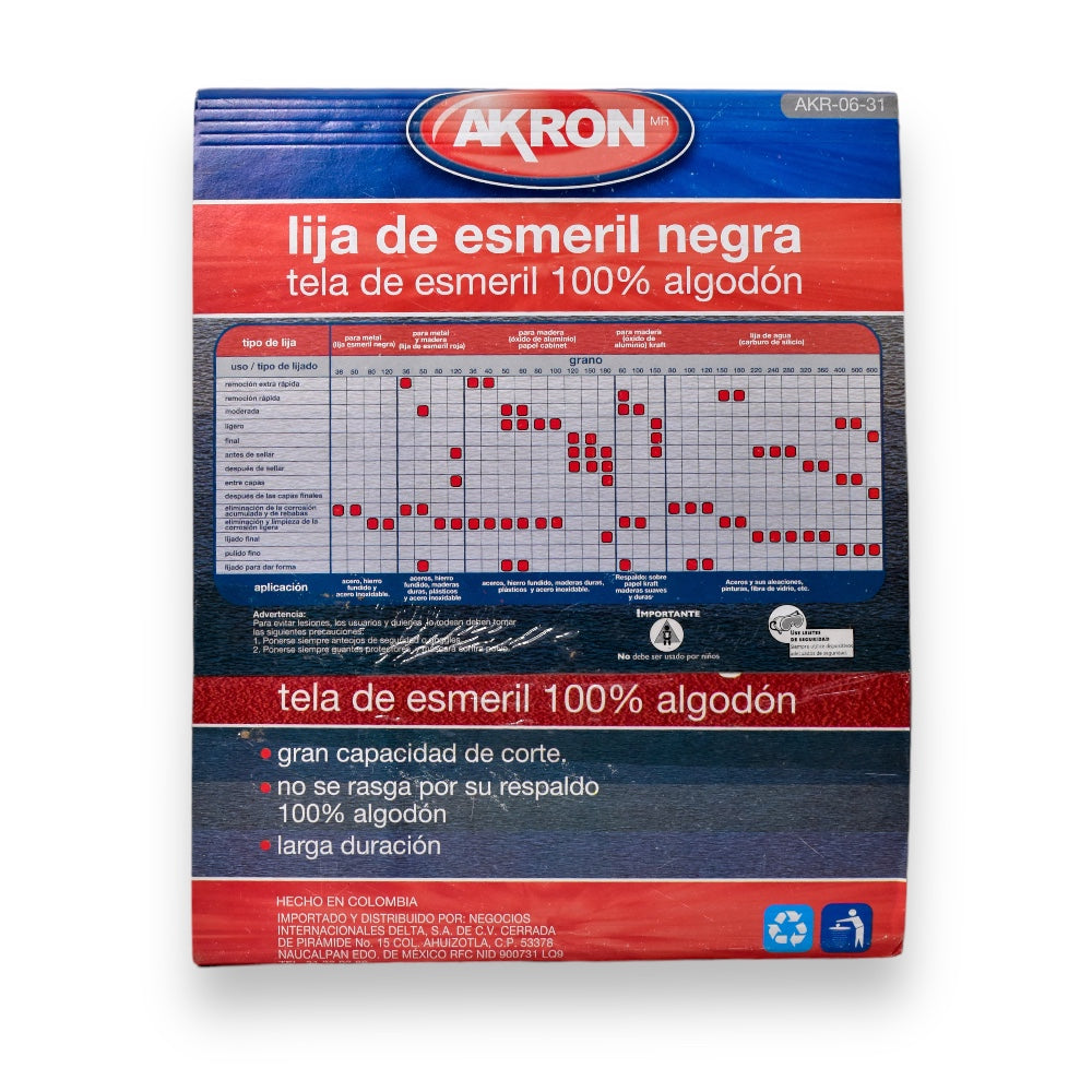 Lija de Esmeril Negra  25 Piezas Varias Medidas - Grano 50