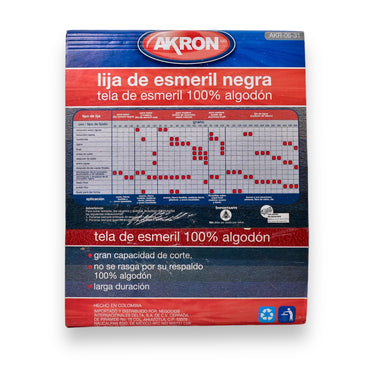 Lija de Esmeril Negra  25 Piezas Varias Medidas - Grano 50