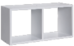 Cubo Doble Prat-k, color blanco y tabaco - Blanco