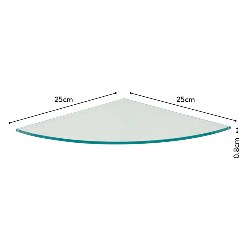 Repisa Esquinera de Vidrio Vetro Prat-k - 08x25x25cm