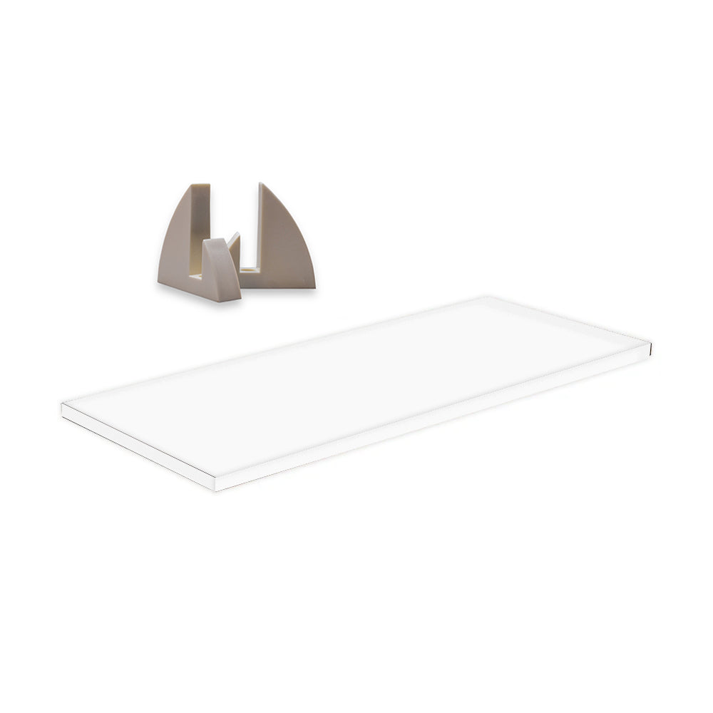 Repisa Recta Color Blanco con Soporte 1.5 x 25 cm - 60 cm