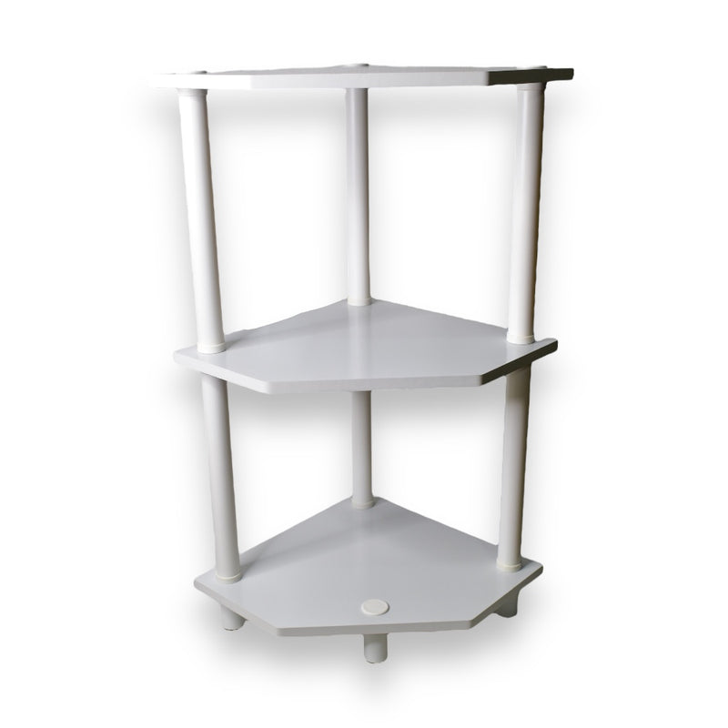 Estante Adaptable Esquinero color Blanco y Tabaco Prat-k,  35x35x75cm - Blanco