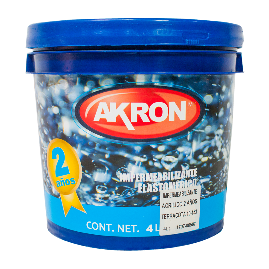 Impermeabilizante Acrilico Elastomérico Terracota 4 Litros, 2 años