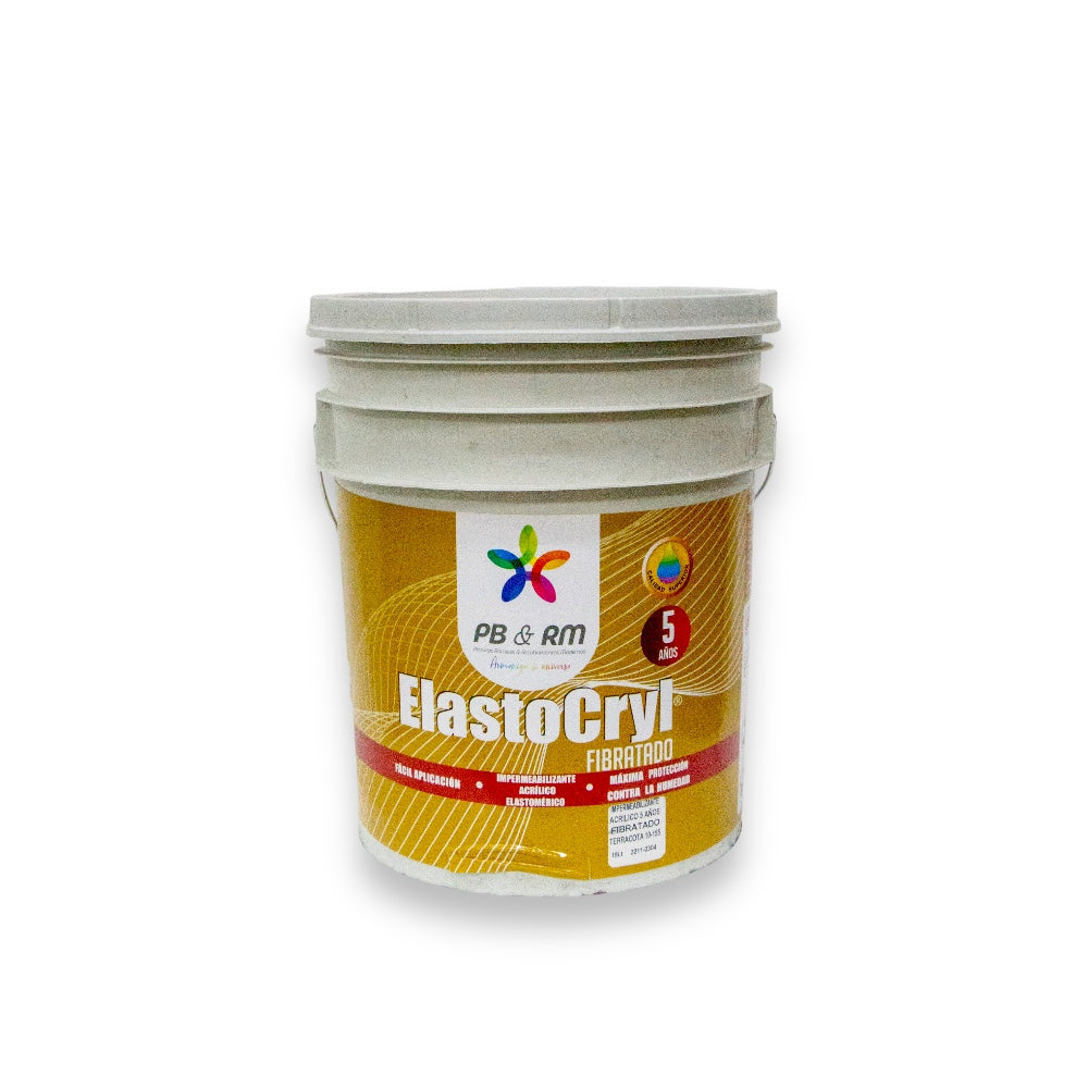 Impermeabilizante Acrilico 5 Años Terracota Fibratado 19 Litros