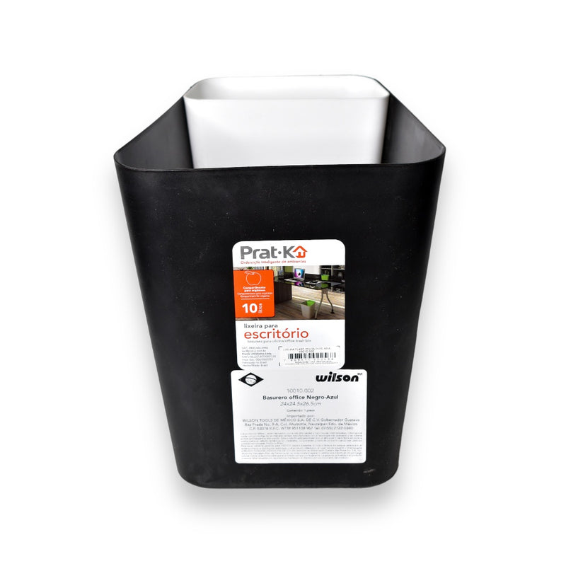 Basurero Office Negro Prat-k 24x24.5x26x5cm - Blanco