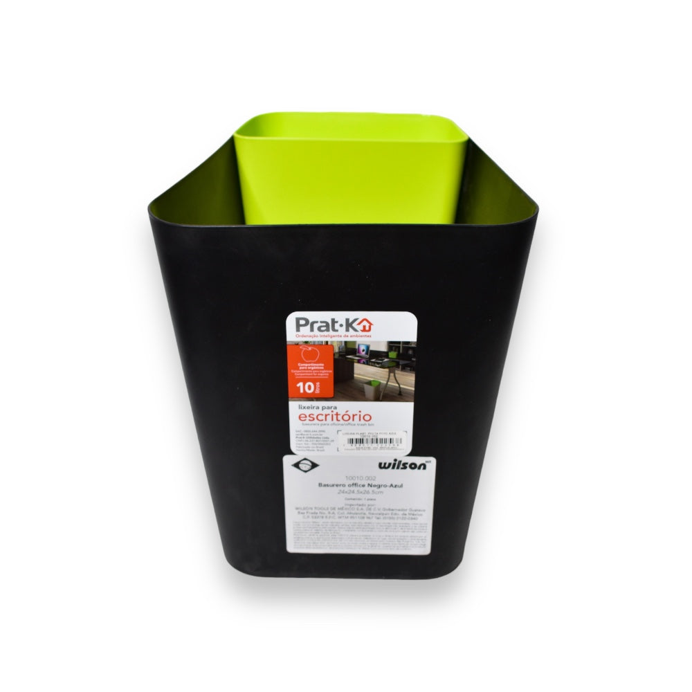 Basurero Office Negro Prat-k 24x24.5x26x5cm - Verde