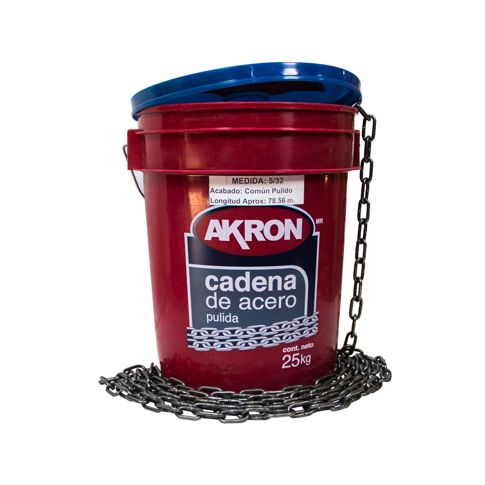 Cadena de Acero Pulida Akron 15-50 | Electrosoldada | Grado 30 | 5/32"