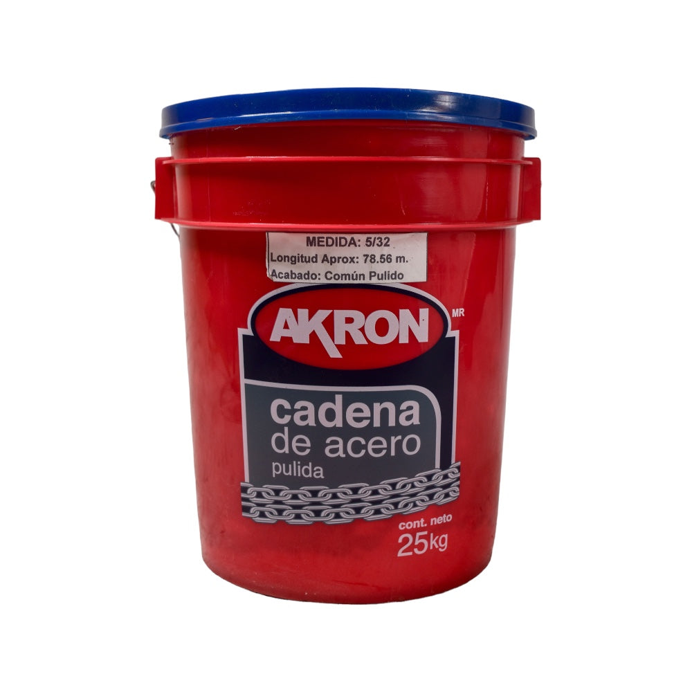Cadena de Acero Pulida Akron 15-50 | Electrosoldada | Grado 30 | 5/32"