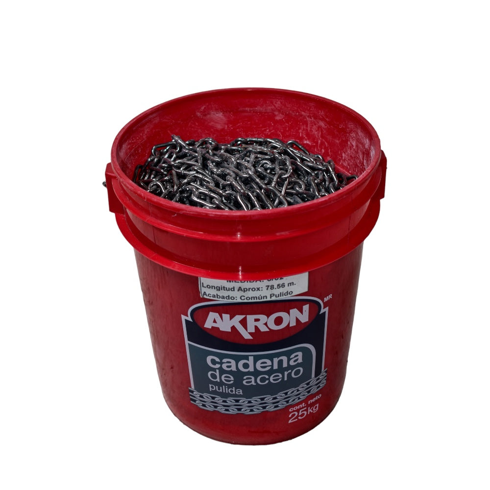 Cadena de Acero Pulida Akron 15-50 | Electrosoldada | Grado 30 | 5/32"