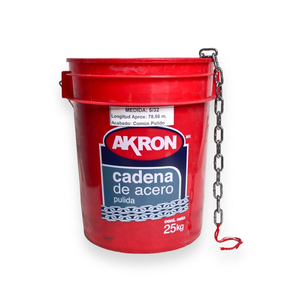 Cadena de Acero Pulida Akron 15-50 | Electrosoldada | Grado 30 | 5/32"