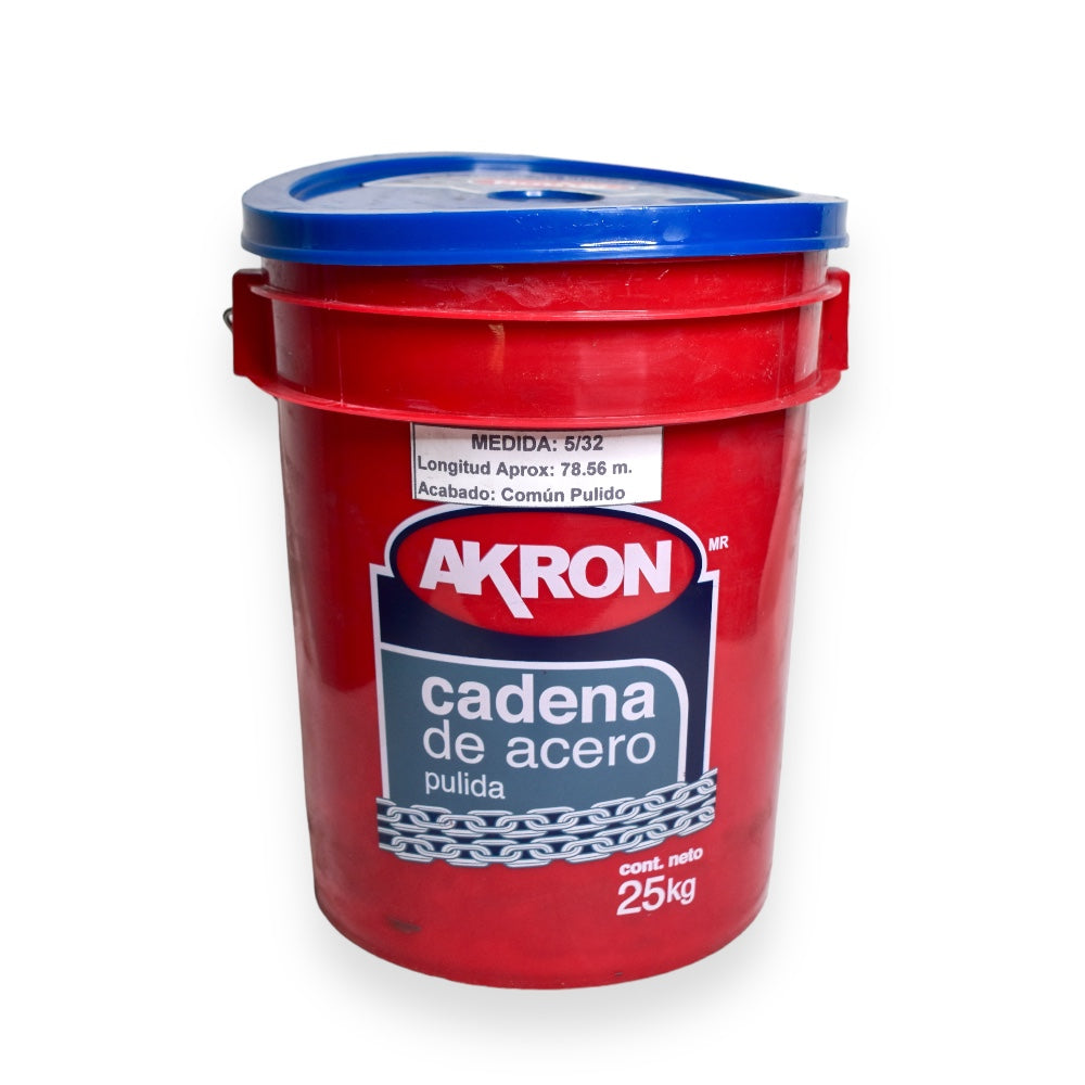 Cadena de Acero Pulida Akron 15-50 | Electrosoldada | Grado 30 | 5/32"