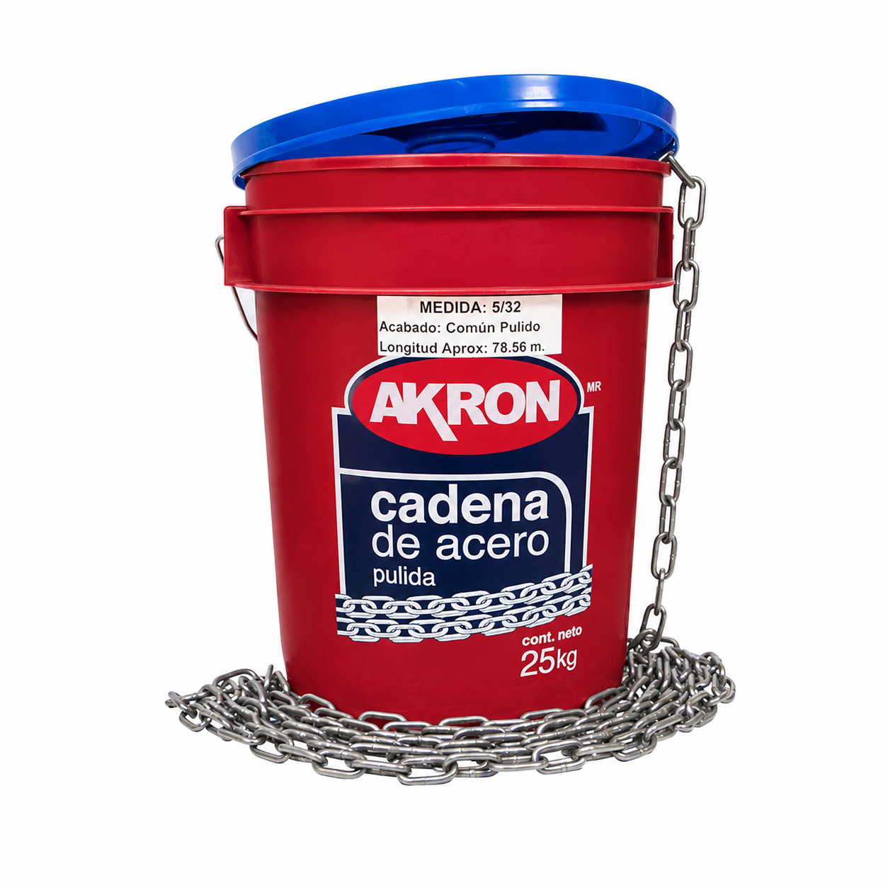 Cadena de Acero Pulida Akron 15-50 | Electrosoldada | Grado 30 | 5/32"