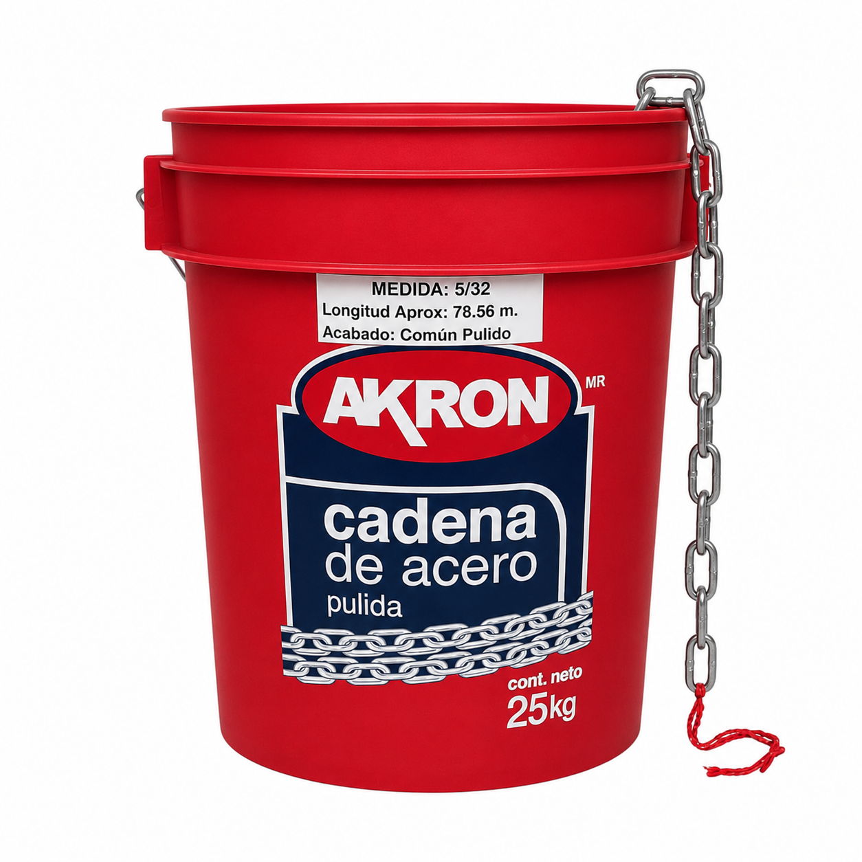 Cadena de Acero Pulida Akron 15-50 | Electrosoldada | Grado 30 | 5/32"