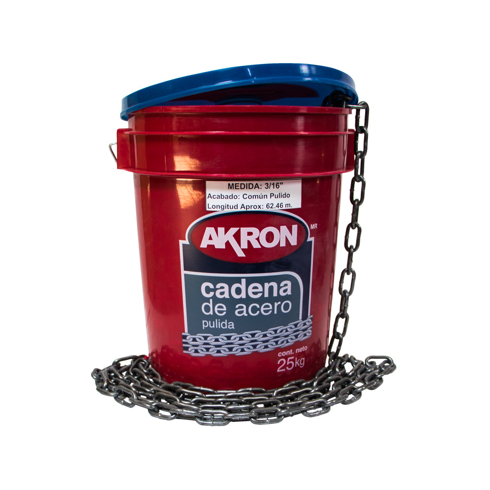 Cadena de Acero Pulida Akron 15-51 | Electrosoldada | Grado 30 | 3/16"