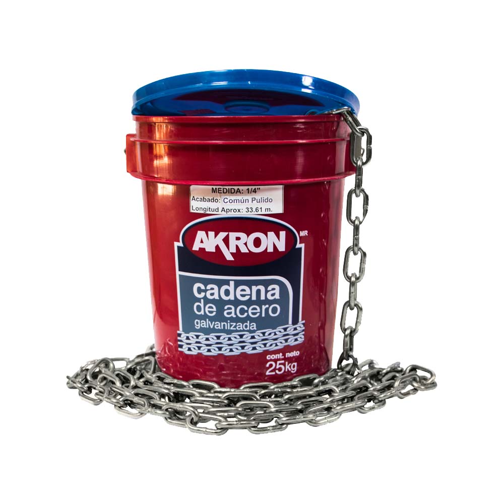 Cadena de Acero Pulida Akron 15-52 | Electrosoldada | Grado 30 | 1/4"