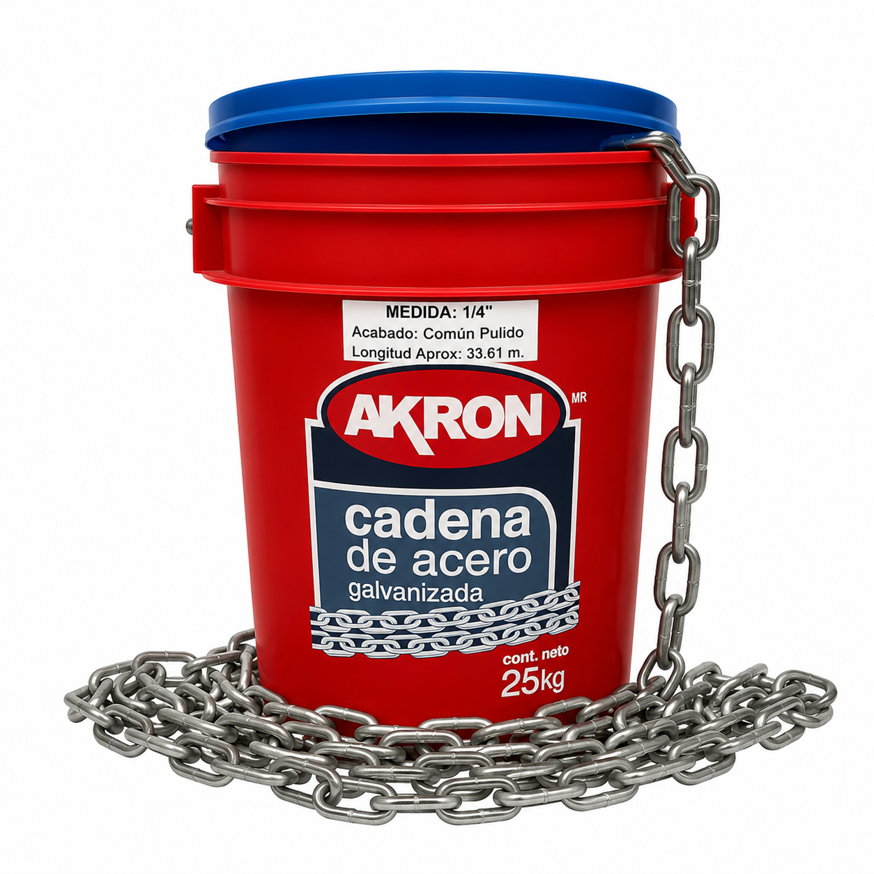 Cadena de Acero Pulida Akron 15-52 | Electrosoldada | Grado 30 | 1/4"