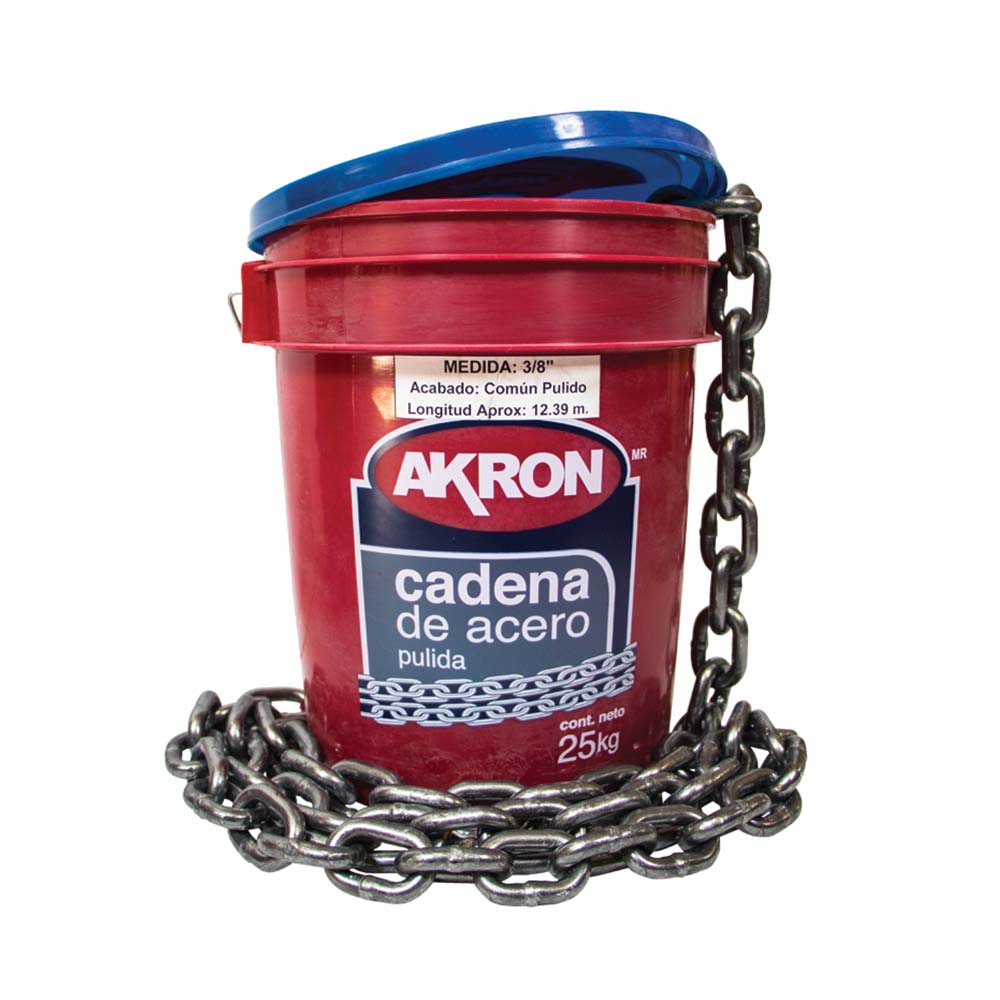 Cadena de Acero Pulida Akron 15-54 | Electrosoldada | Grado 30 | 3/8"