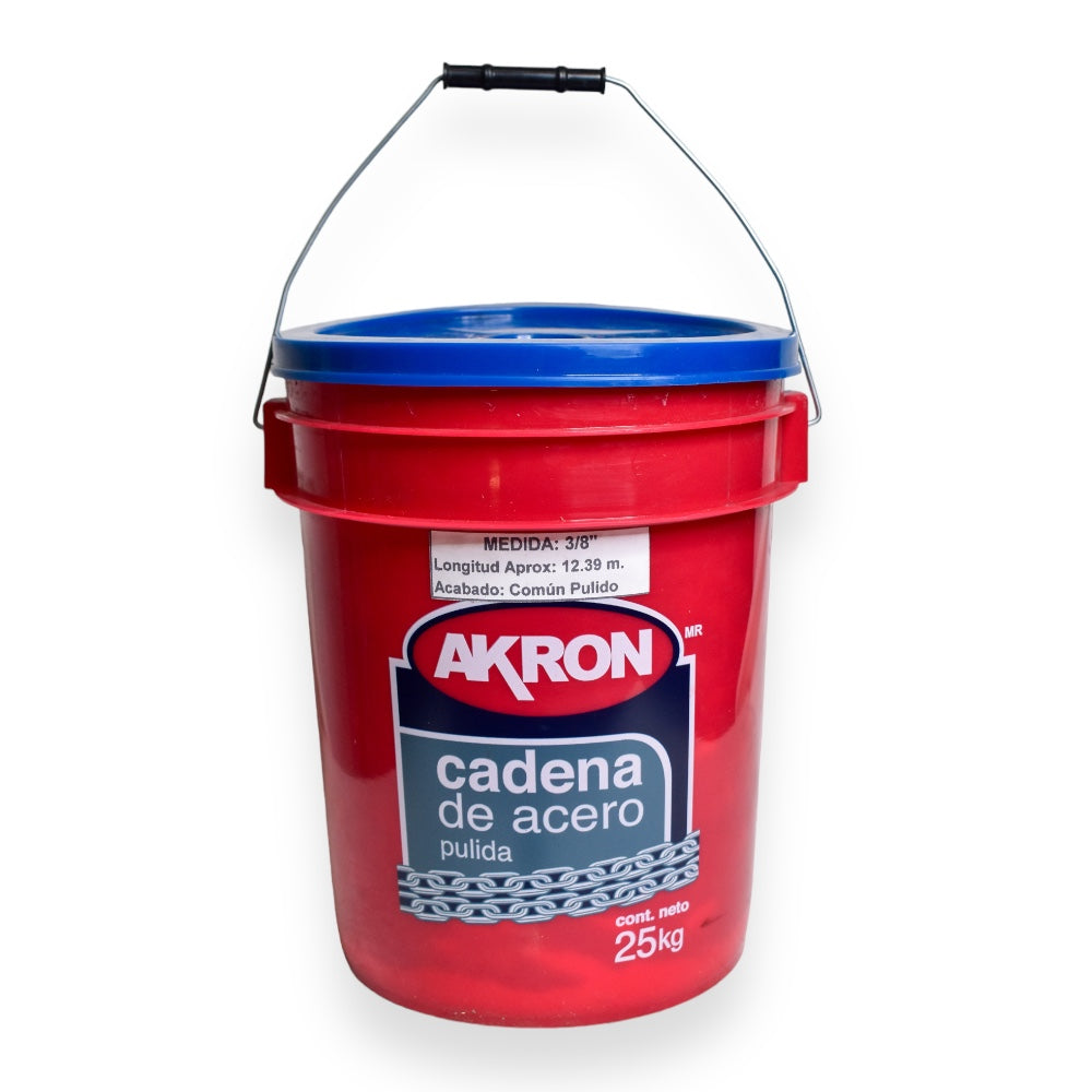 Cadena de Acero Pulida Akron 15-54 | Electrosoldada | Grado 30 | 3/8"