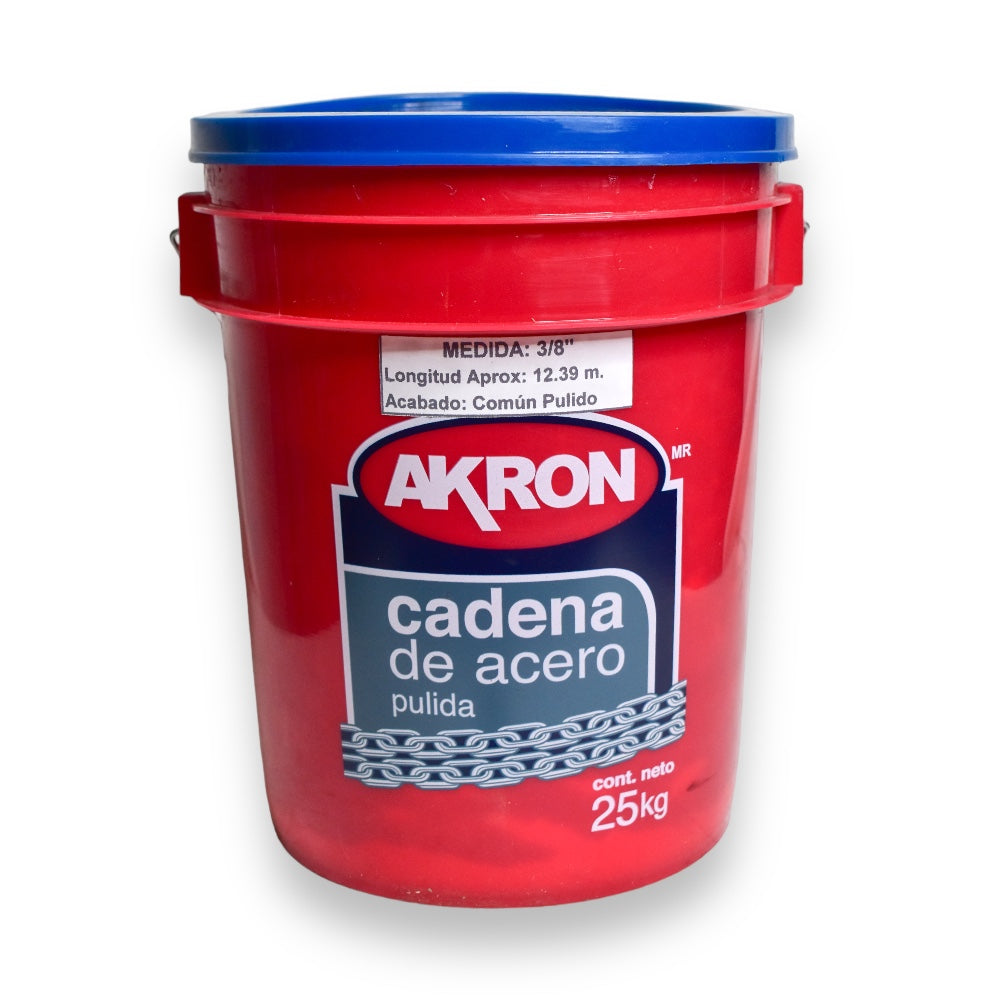 Cadena de Acero Pulida Akron 15-54 | Electrosoldada | Grado 30 | 3/8"