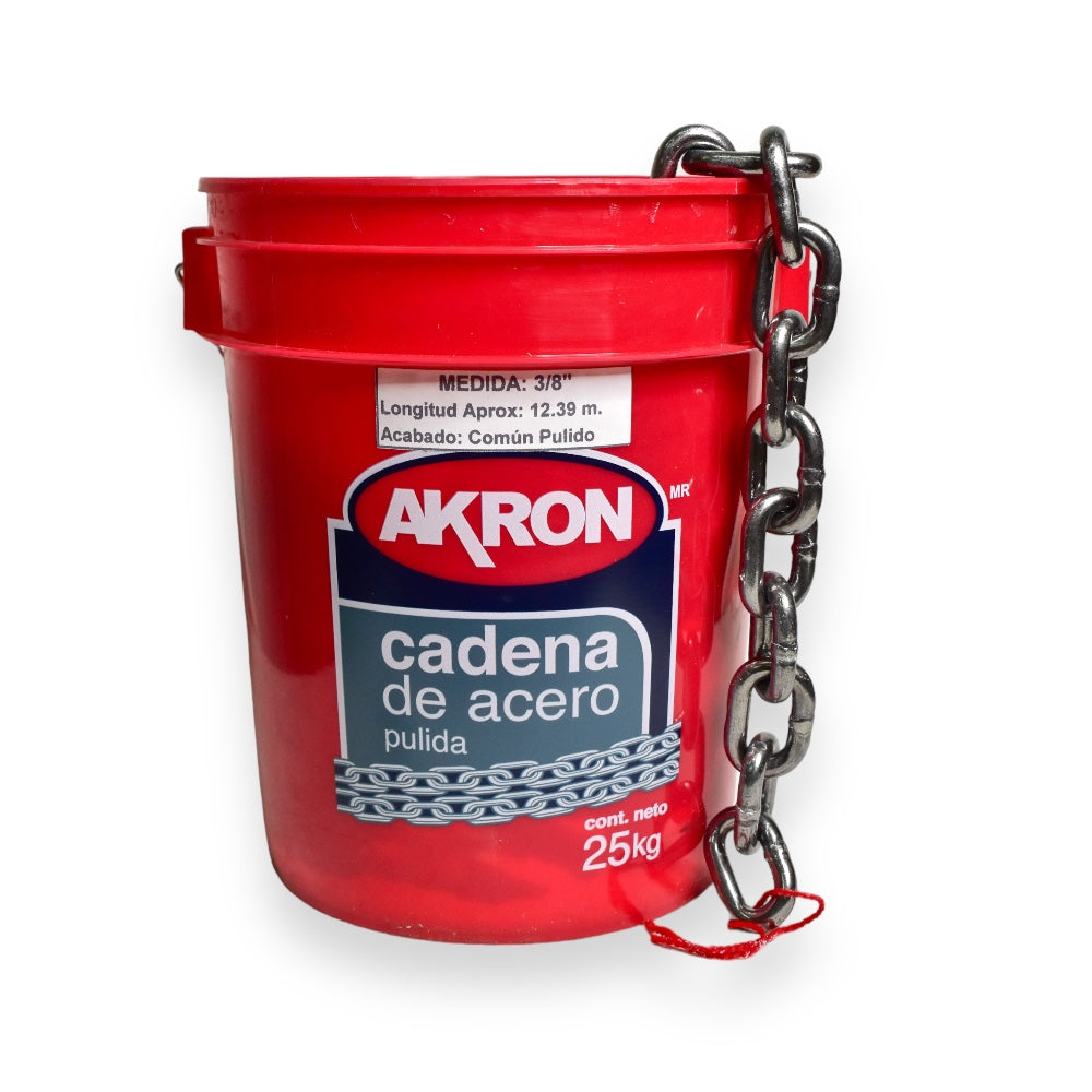 Cadena de Acero Pulida Akron 15-54 | Electrosoldada | Grado 30 | 3/8"