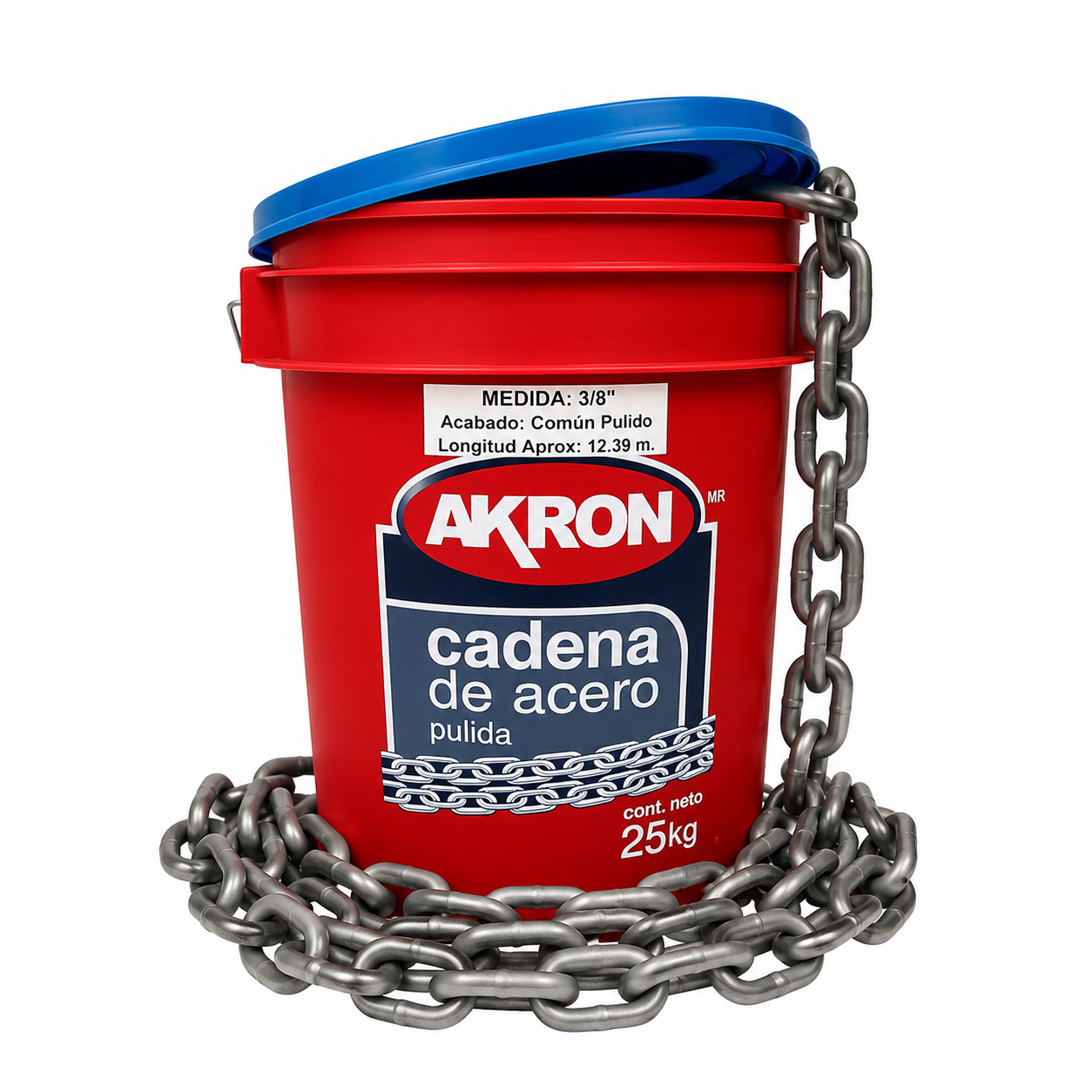 Cadena de Acero Pulida Akron 15-54 | Electrosoldada | Grado 30 | 3/8"