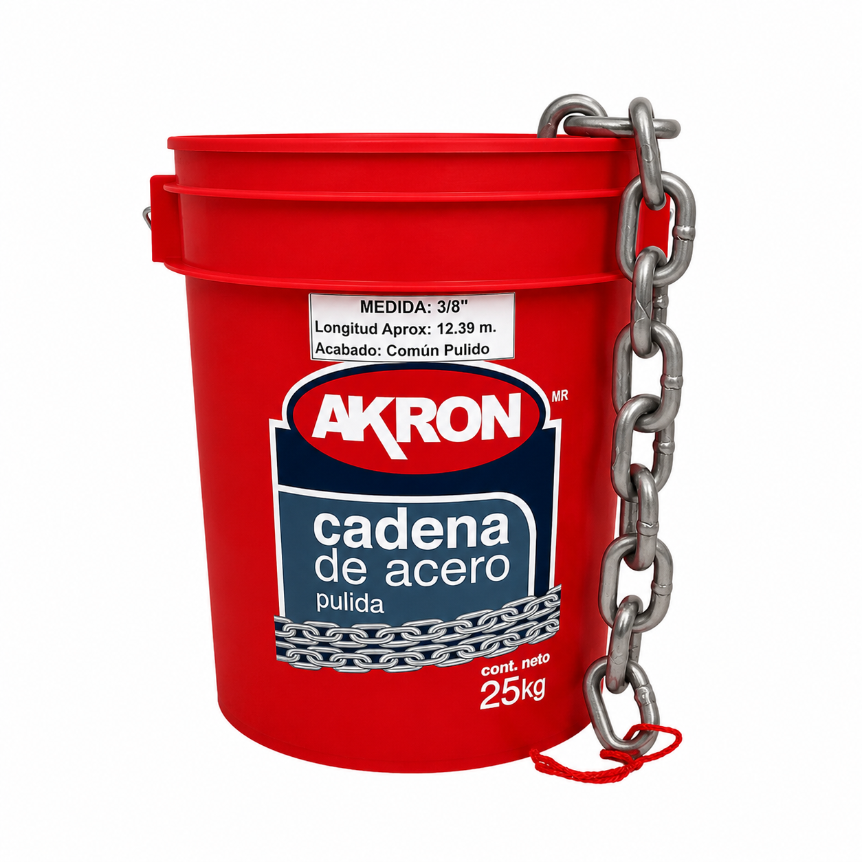 Cadena de Acero Pulida Akron 15-54 | Electrosoldada | Grado 30 | 3/8"