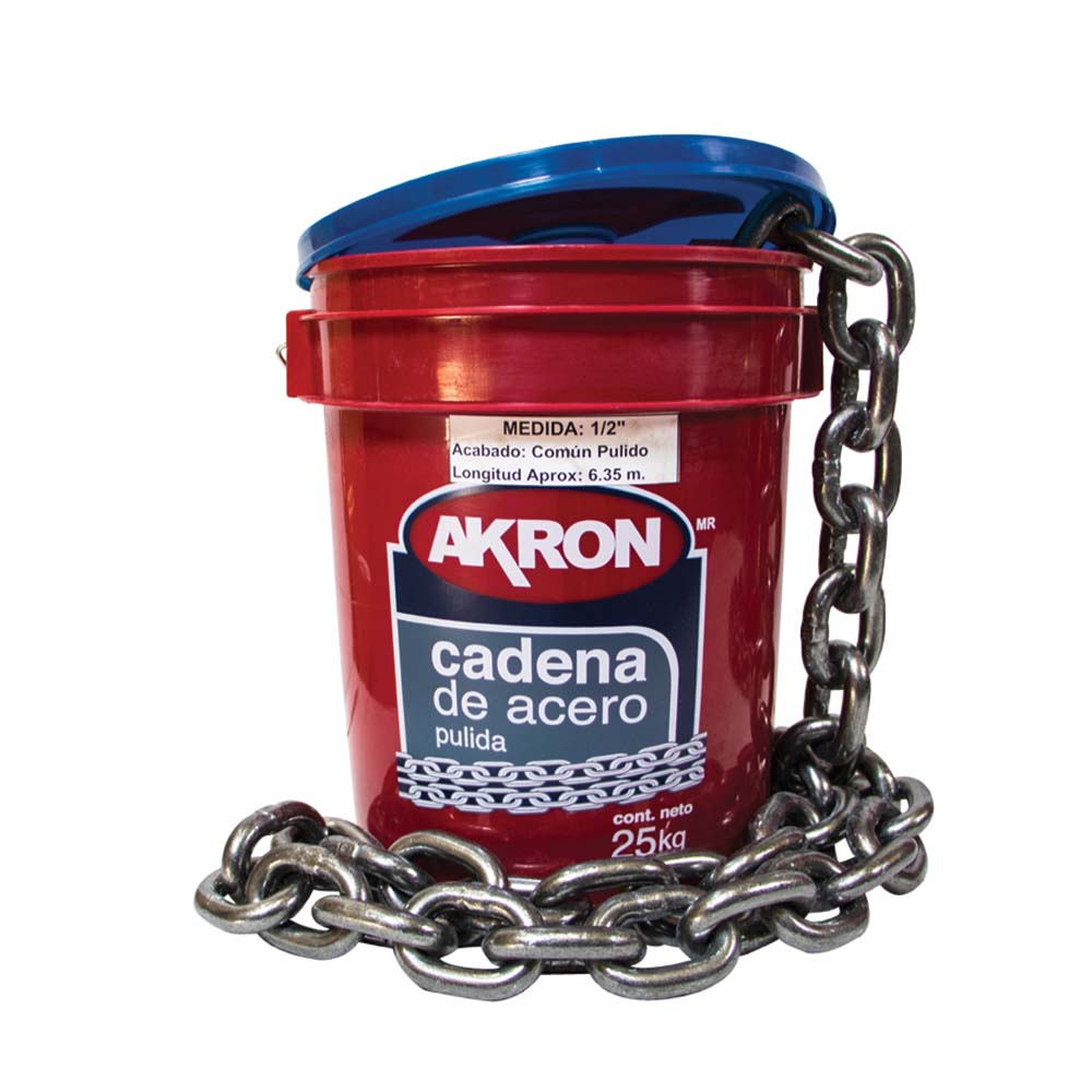Cadena de Acero Pulida Akron 15-55 | Electrosoldada | Grado 30 | 1/2"