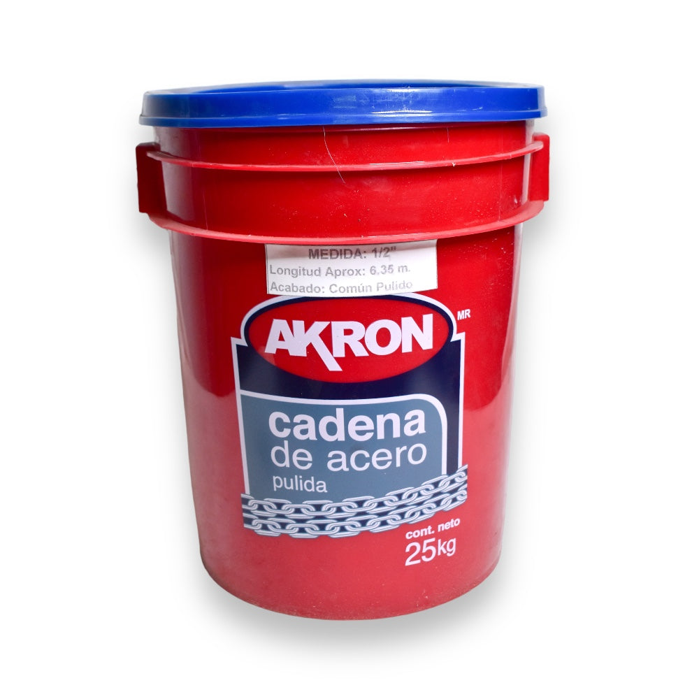 Cadena de Acero Pulida Akron 15-55 | Electrosoldada | Grado 30 | 1/2"