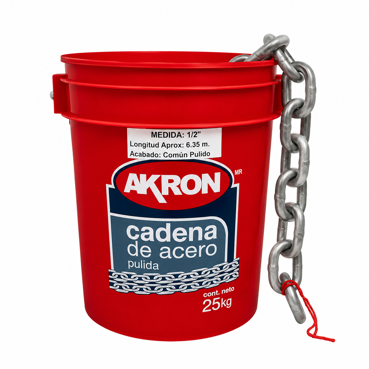 Cadena de Acero Pulida Akron 15-55 | Electrosoldada | Grado 30 | 1/2"