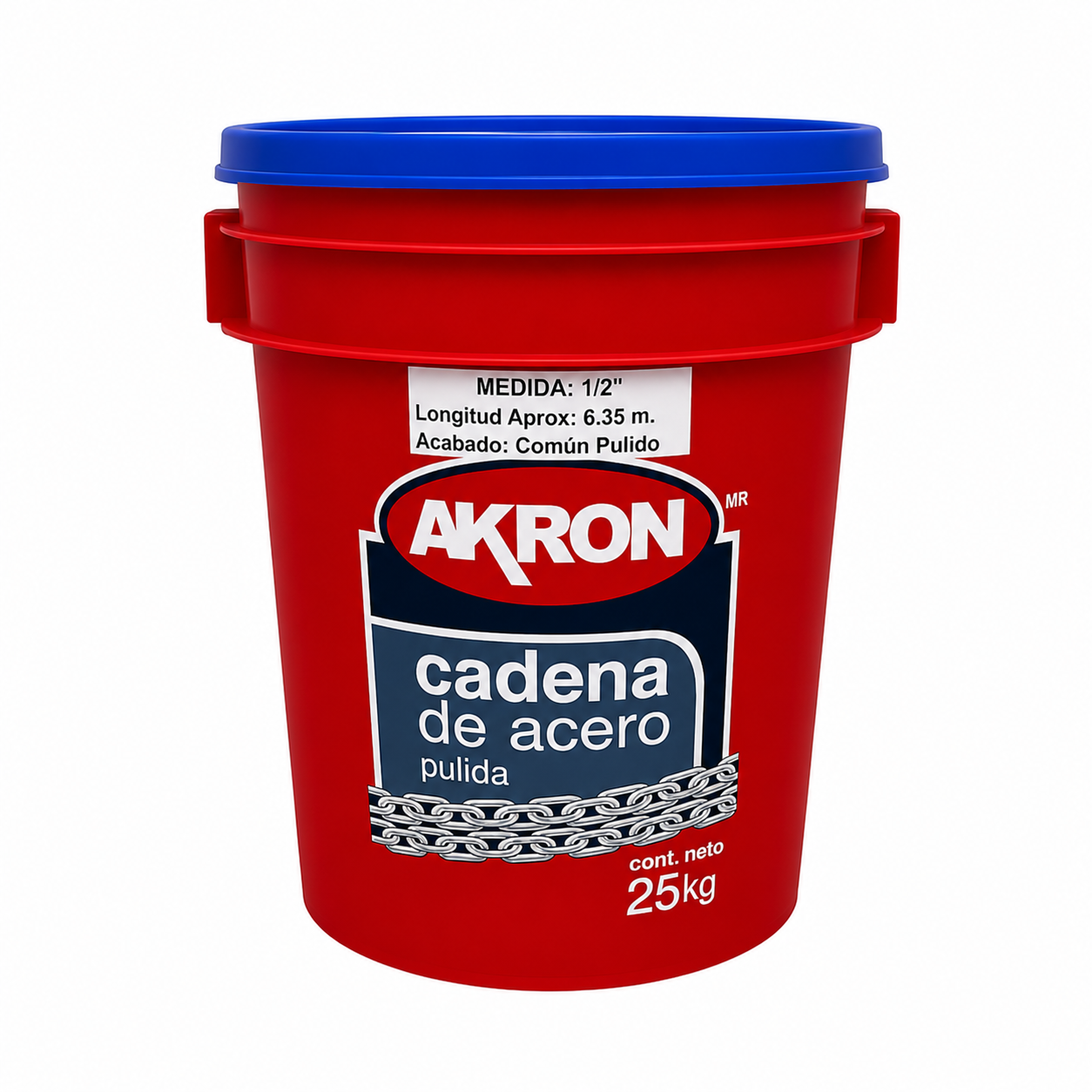 Cadena de Acero Pulida Akron 15-55 | Electrosoldada | Grado 30 | 1/2"