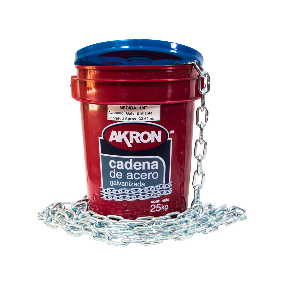 Cadena de Acero Galvanizado Akron 15-62 | Grado 30 | Electrosoldada | 1/4"