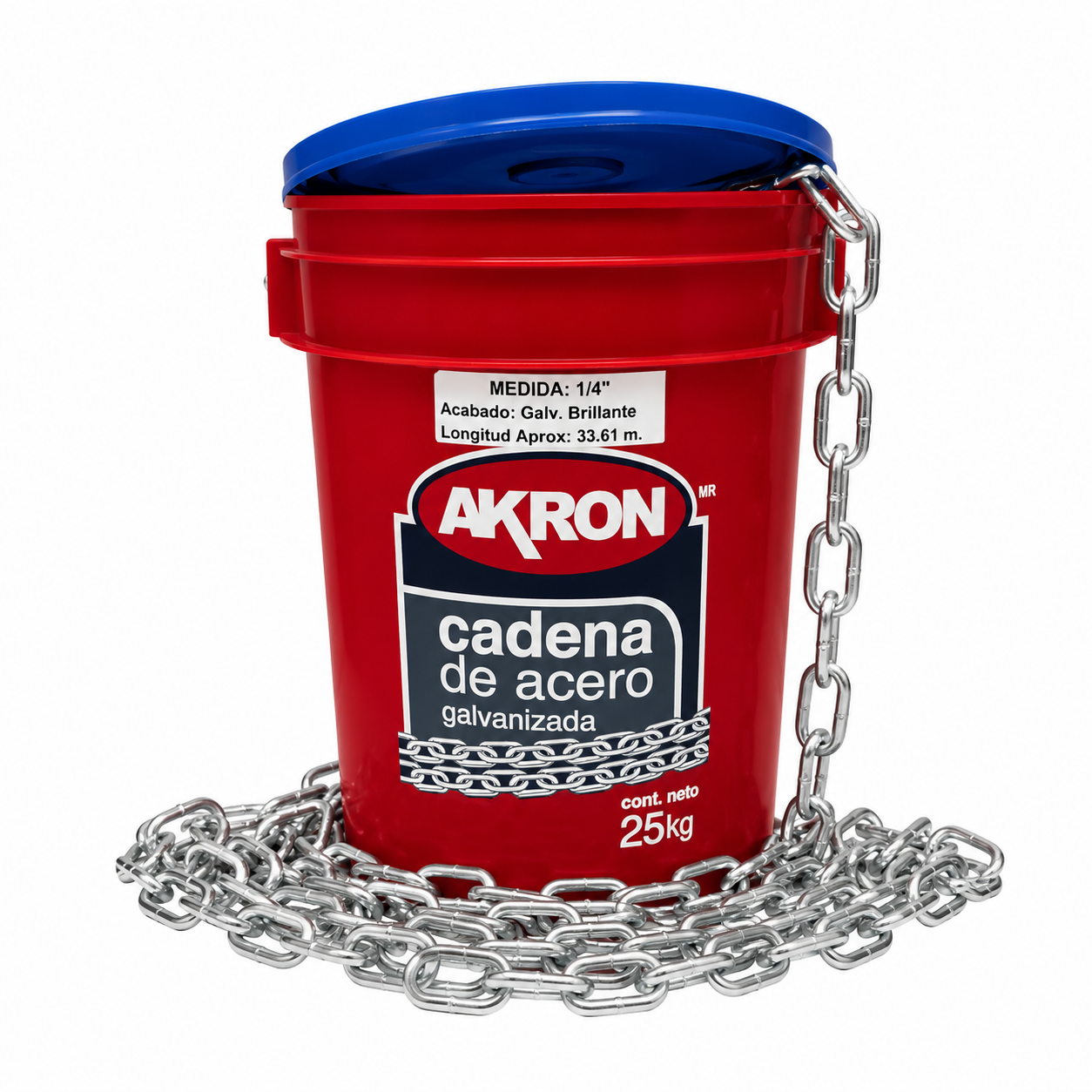 Cadena de Acero Galvanizado Akron 15-62 | Grado 30 | Electrosoldada | 1/4"