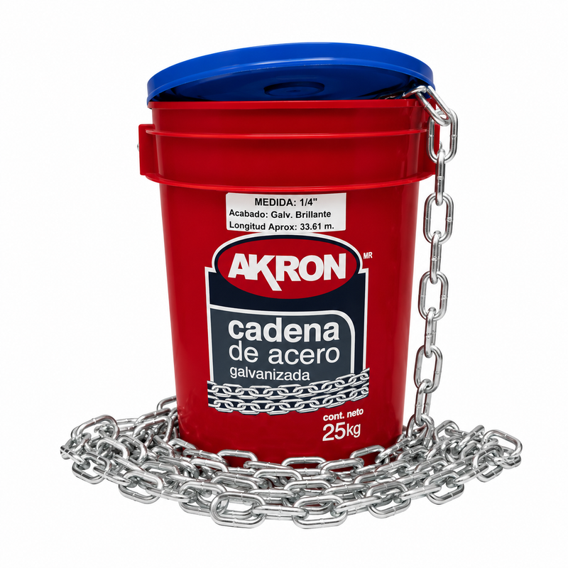 Cadena de Acero Galvanizado Akron 15-62 | Grado 30 | Electrosoldada | 1/4"