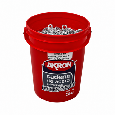 Cadena de Acero Galvanizado Akron 15-62 | Grado 30 | Electrosoldada | 1/4"
