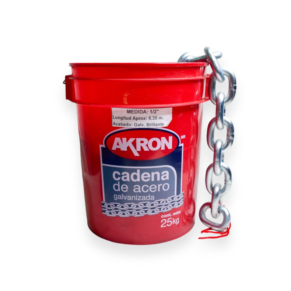 Cadena de Acero Galvanizado Akron 15-65 | Grado 30 | Electrosoldada | 1/2"