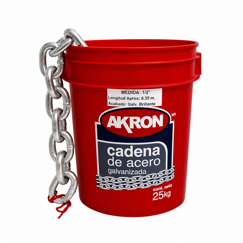 Cadena de Acero Galvanizado Akron 15-65 | Grado 30 | Electrosoldada | 1/2"