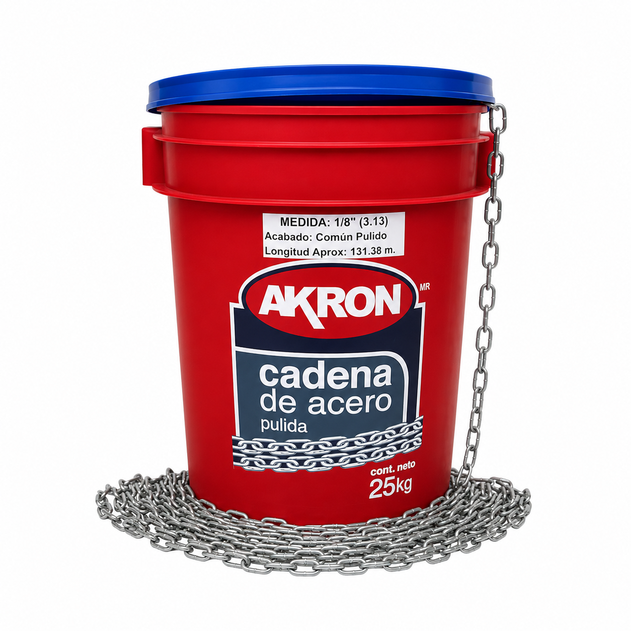 Cadena de Acero Pulida Akron 15-70 | Electrosoldada | Grado 30 | 1/8"