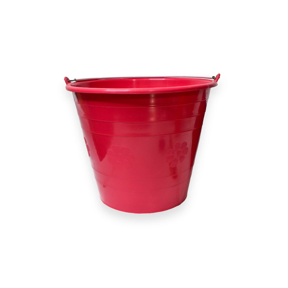 Cubeta de Plástico con Grabado Margaritas